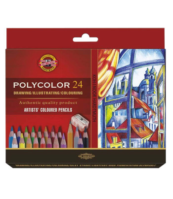 Набір кол.олівців "Polycolor 3824" Koh-i-Noor.у картон.короб..24кол+2 графіт.олівці+точилка