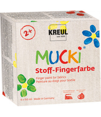 Набір пальчикових фарб по тканям Mucki Textil Kreul (4цвх150мл)