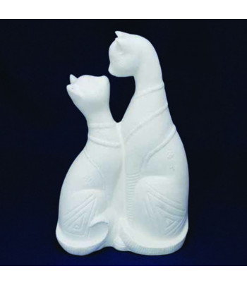Копілка "Кошки ЛяМур 2" керамічна біла для декорування h270мм