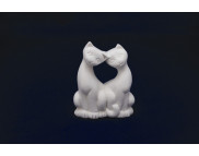 Влюбленные кошечки керамические белые для декорування h120мм