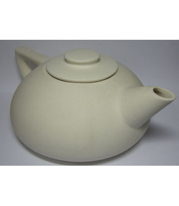 Чайник плоский керамічний білий для декорування b160мм h90мм
