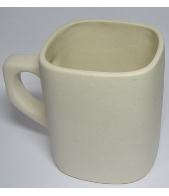 Чашка квадратная (глазурированая) керамічна біла для декорування b80мм h100мм