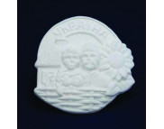 Фигурка "Казак с женой" керамічна біла для декорування 70х90мм