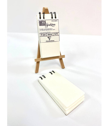 Блокнот(спіраль) д/акв.300гр ввертик.б/обкл.на підклпдці.25арк.5х10см