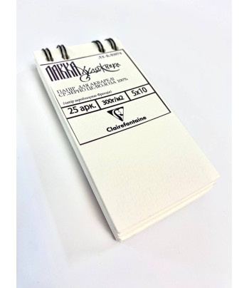 Блокнот(спіраль) д/акв.300гр ввертик.б/обкл.на підклпдці.25арк.5х10см