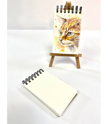 Блокнот(спіраль) д/акв.300гр ввертик.б/обкл.на підклпдці.15арк.6х10см