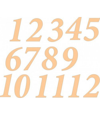 Цифры для часов арабские классические(фанера 4мм) 15шт. h30мм
