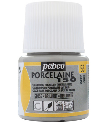 Фарба по порцеляні та кераміці на водн.осн.(випал 150*С) "Porcelaine" Pebeo 45мл СІРИЙ