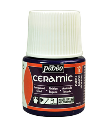 Фарба-емаль лакова непрозора (час сушки 8год.) Ceramic Pebeo 45мл ПУРПУРНИЙ