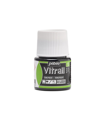 Фарба лакова по склу та металу непрозора (час сушки 8год.) Vitrail Pebeo  45мл ЧОРНИЙ