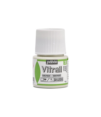 Фарба лакова по склу та металу непрозора (час сушки 8год.) Vitrail Pebeo  45мл БІЛИЛА