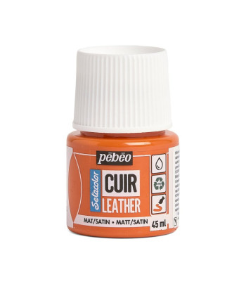 Фарба на водн.осн. д/шкіри та шкірозамін.Setacolor Cuir Pebeo 45мл ОРАНЖЕВИЙ