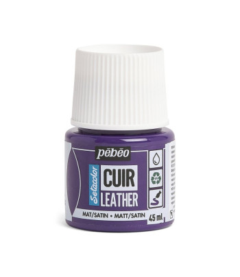 Фарба на водн.осн. д/шкіри та шкірозамін.Setacolor Cuir Pebeo 45мл БАКЛАЖАНОВИЙ