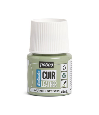 Фарба на водн.осн. д/шкіри та шкірозамін.Setacolor Cuir Pebeo 45мл ЗЕЛЕНИЙ СОКОВИТИЙ
