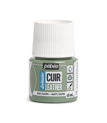 Фарба на водн.осн. д/шкіри та шкірозамін.Setacolor Cuir Pebeo 45мл ЗЕЛЕНИЙ МАТЧА