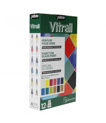Набір фарб по склу та металу "Vitrail Исследование" Pebeo 12х20мл