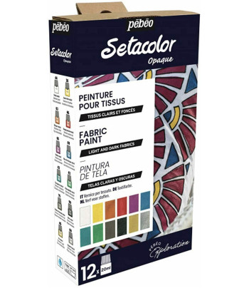 Набір фарб по світл.и темн.тканинах Setacolor Мерцание Pebeo у картон.кор.12x20мл