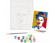 35х45см Н-р живопис за номерами "Чарли Чаплин"(холст/подрамн.+н-р акрил красок+кисть+пошагов.инструкция)