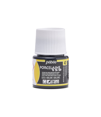 Фарба по порцеляні та кераміці на водн.осн.(випал 150*С) "Porcelaine" Pebeo 45мл ЧОРНИЙ АНТРАЦИТ