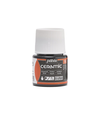 Фарба-емаль лакова непрозора (час сушки 8год.) Ceramic Pebeo 45мл  ЧОРНИЙ