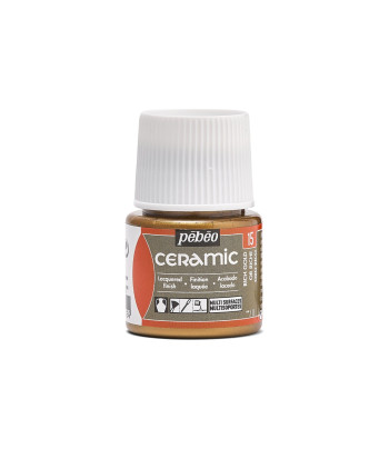 Фарба-емаль лакова непрозора (час сушки 8год.) Ceramic Pebeo 45мл  БАГАТЕ ЗОЛОТО