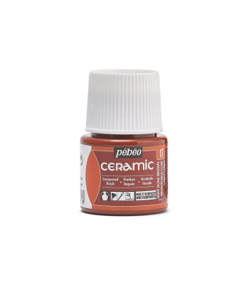 Фарба-емаль лакова непрозора (час сушки 8год.) Ceramic Pebeo 45мл  КОРИЧНЕВИЙ СВІТЛИЙ