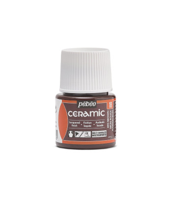 Фарба-емаль лакова непрозора (час сушки 8год.) Ceramic Pebeo 45мл  ЧЕРВОНО-КОРИЧНЕВИЙ