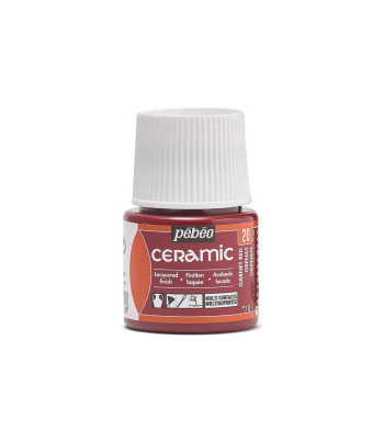 Фарба-емаль лакова непрозора (час сушки 8год.) Ceramic Pebeo 45мл  ГРАНАТОВИЙ