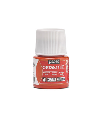 Фарба-емаль лакова непрозора (час сушки 8год.) Ceramic Pebeo 45мл  ОРАНЖЕВИЙ