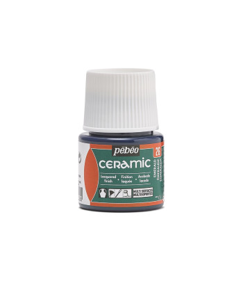 Фарба-емаль лакова непрозора (час сушки 8год.) Ceramic Pebeo 45мл  СМАРАГДОВИЙ