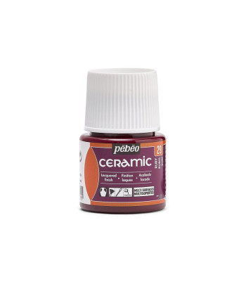 Фарба-емаль лакова непрозора (час сушки 8год.) Ceramic Pebeo 45мл  РУБІНОВИЙ