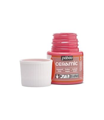 Фарба-емаль лакова непрозора (час сушки 8год.) Ceramic Pebeo 45мл  ЦИКЛАМЕН