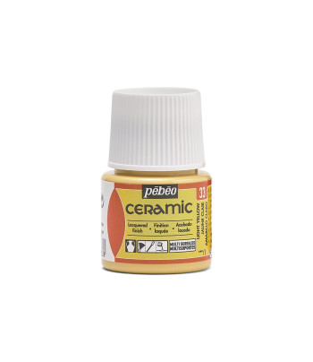 Фарба-емаль лакова непрозора (час сушки 8год.) Ceramic Pebeo 45мл  ЖОВТИЙ СВІТЛИЙ