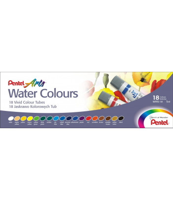 Набор акварельных красок в тубах Pentel Water Colours 5млх18цв