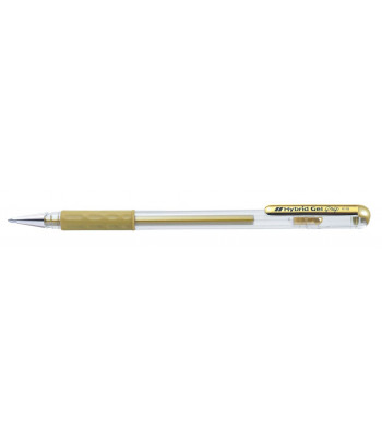 Ручка гелева Pentel Hybrid gel Grip метал.наконечн.0,8мм ЗОЛОТО