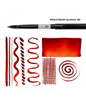 Пензель із синтетики чорної КРУГЛИЙ/ручка коротк.сіра "Travel Brush Stream" Rosa 158 №2