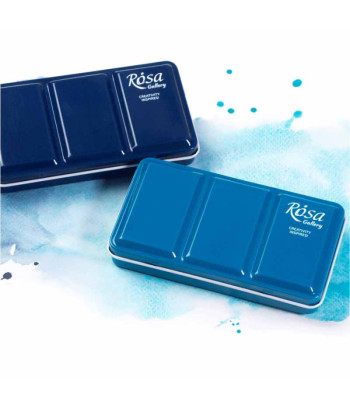 Пенал під акварель металевий на 12кювет Rosa Gallery кол.індіго