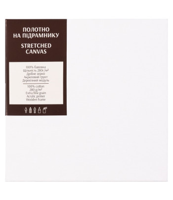 40х40 Полотно/підр.БАВОВНА 280г дріб.зерно,акрил.грунт натяж.задня Arteo