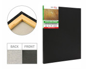 18х24 Полотно/підр.модульн.№0 БАВОВНА 320г дріб.зерно,акрил.грунт натяж.задн.RosaGallery ЧОРНИЙ