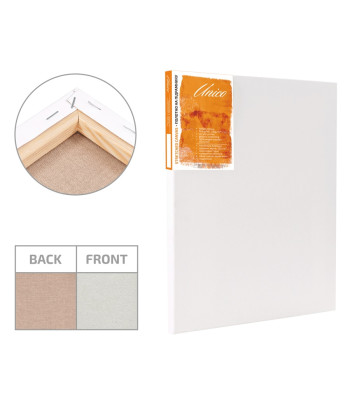 *40х60 Полотно/підр.БАВОВНА 335г сер.зерно,акрил.грунт натяж.задня Unico Light