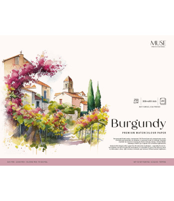 Склейка д/акв.250гр 100% цел.обкл.Burgundy Muse 20арк.30х40см