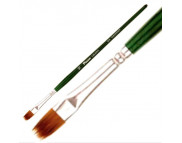 Пензель из синтетики(имитац.колонка) ПЛОСКАЯ/ручка удл.зелена "Flat Comb Creative" Pinax №10