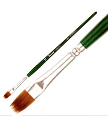 Пензель из синтетики(имитац.колонка) ПЛОСКАЯ/ручка удл.зелена "Flat Comb Creative" Pinax №10
