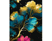 40х50см Н-р живопис за номерами з поталлю "Блакитні маки"(полотно/підр.+акрил.фарби+поталь +пензель+інструкц)