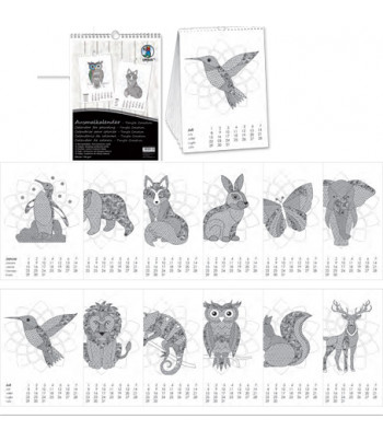 Календарь для раскрашивания "Животные" 12л А4