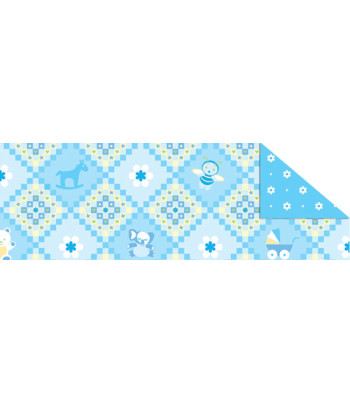 R Калька|"Beby" 115г 20х30см(21х30см) блакитна мотив ИГРУШКИ КЛЕТКА КРУПНАЯ