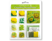 Набор элементов для декорирования(пластик,бумага, верёвочки и т.д.) "ЭЛЕГАНТНОСТЬ" желто-зеленая гамма