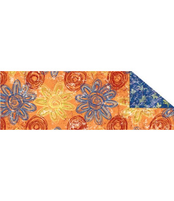 R Калька|"Парадис" 115г 20х30см(21х30см) ОРАНЖЕВИЙ мотив КРУПНЫЕ ЦВЕТОЧКИ