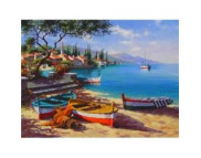 40х50см Н-р живопис за номерами "Човниі"(холст/подр.+акрил.краски.+кисть+инструкц)
