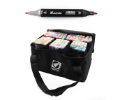 Набір маркерів на спирт.осн. двосторон..(скошен/кругл) Josef Otten 168кол у тексстильн.сумці